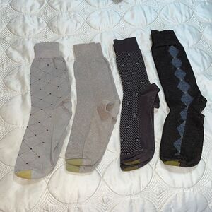 Bundle of 4 pairs of Gold Toe brown & tan men’s socks